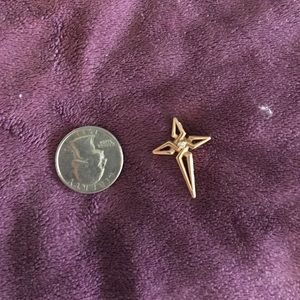 14 k gold real diamond cross