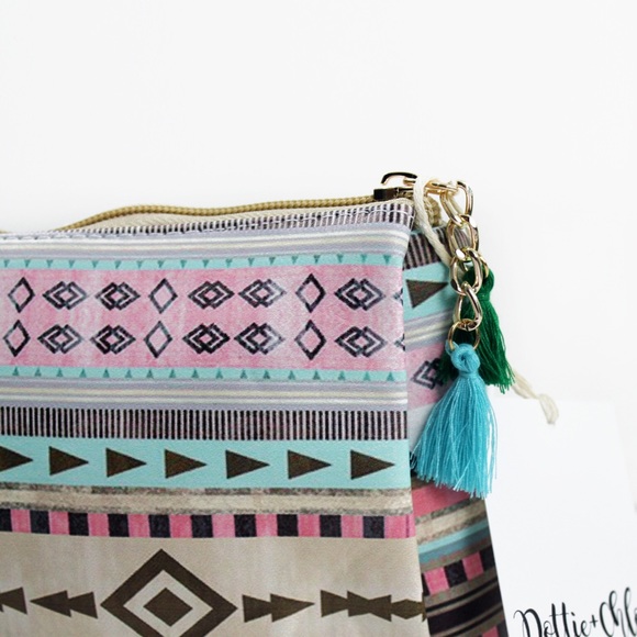 Faux Leather Tribal Print Mini Pouch - Picture 2 of 3
