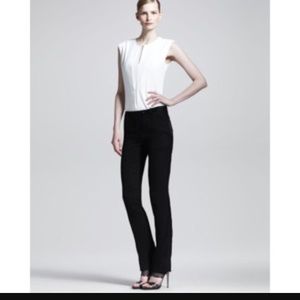 Reed Krakoff straight leg lamb leather stripe pant