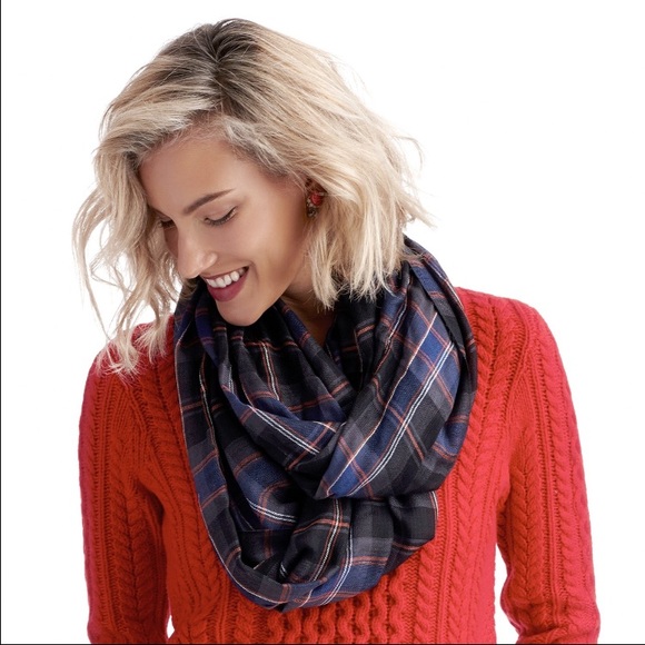 Sole Society Accessories - Sole Society plaid black orange infinity scarf Sole Society Accessories - Sole Society plaid black orange infinity scarf
