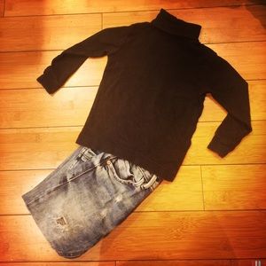 Toddler unisex black turtle neck