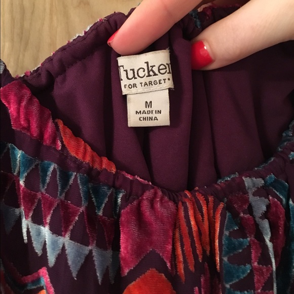Tucker for Target Purple Velvet Aztec Print Cami M - Picture 2 of 4