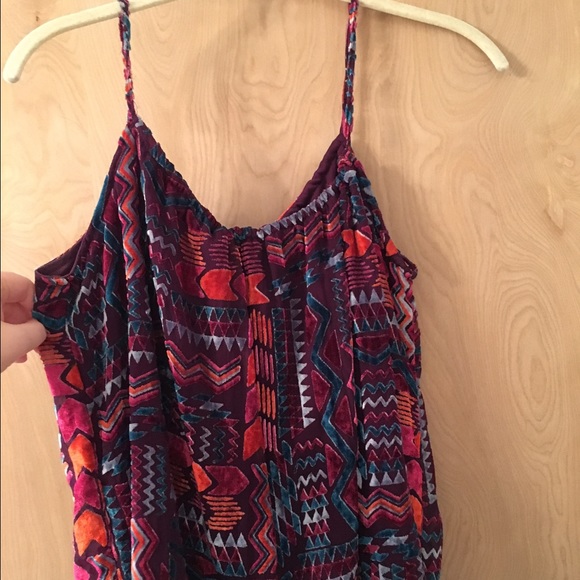 Tucker for Target Purple Velvet Aztec Print Cami M - Picture 3 of 4