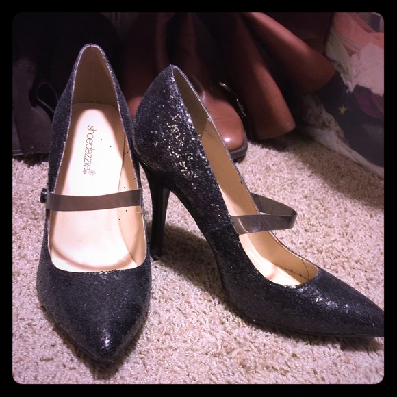 Black glitter heels - Picture 1 of 2