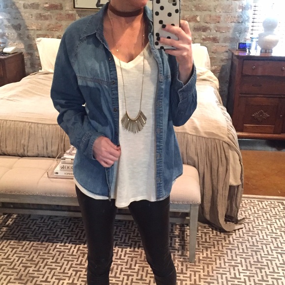 Denim button-down