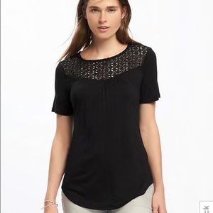 Old Navy XXL Relaxed Crochet-Yoke Tee for Women