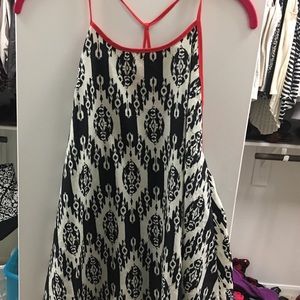 Aztec black and white with red backless tank