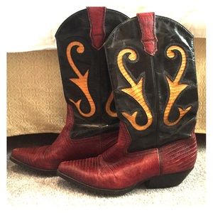 Vintage Brazilian leather cowboy boots