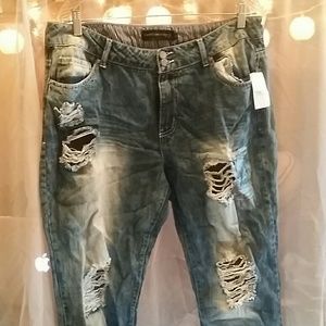Twenty one Black by Rue 21 ripped and faded jeans