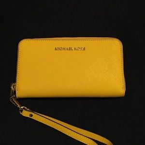 Yellow MK wristlet