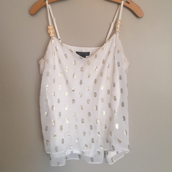 WHBM Flowy & Layered Tank with Gold Details