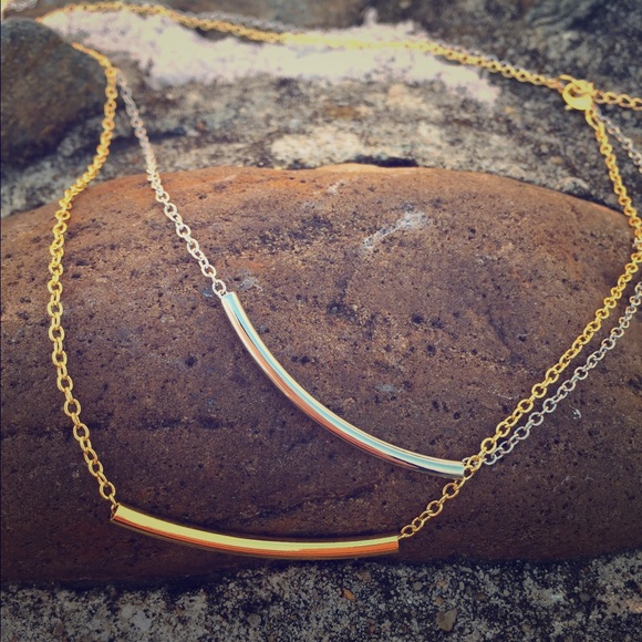 Anthropologie Jewelry - * New 🌺Silver & Gold Bar necklaces