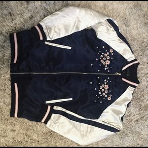 Silk threaded bomber jacket