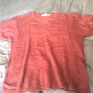 Short sleeve sweater. Maroon. Size L
