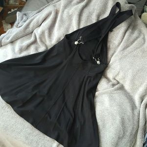 Black overall / suspenders dress
