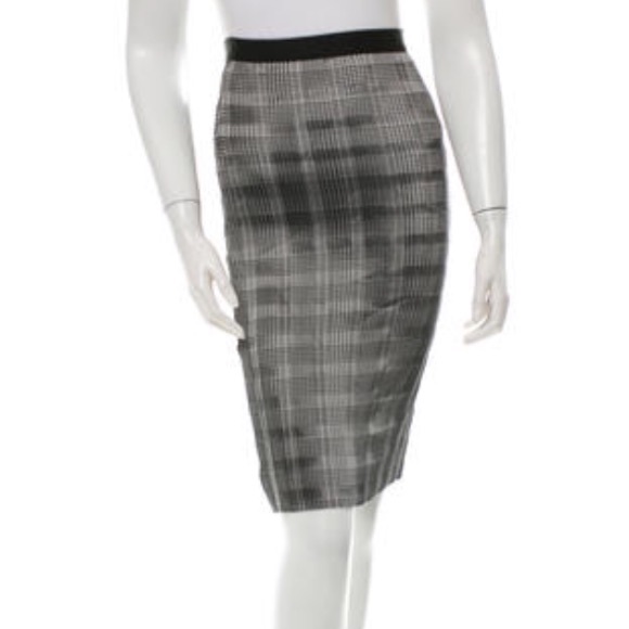 Alexander Wang Metallic Pleated Pencil Skirt