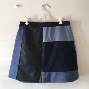 BRAND NEW!  A&F Leather+Suede Patched Skirt