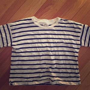 Madewell navy and white striped tee shirt