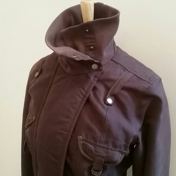 Aviator flight style jacket brown zip front