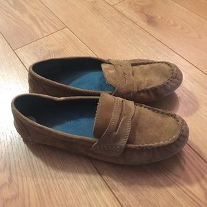 Tan Suede Driving Loafers
