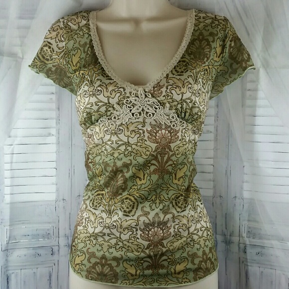 BoHo Paisley Print Blouse size Large - Picture 2 of 2