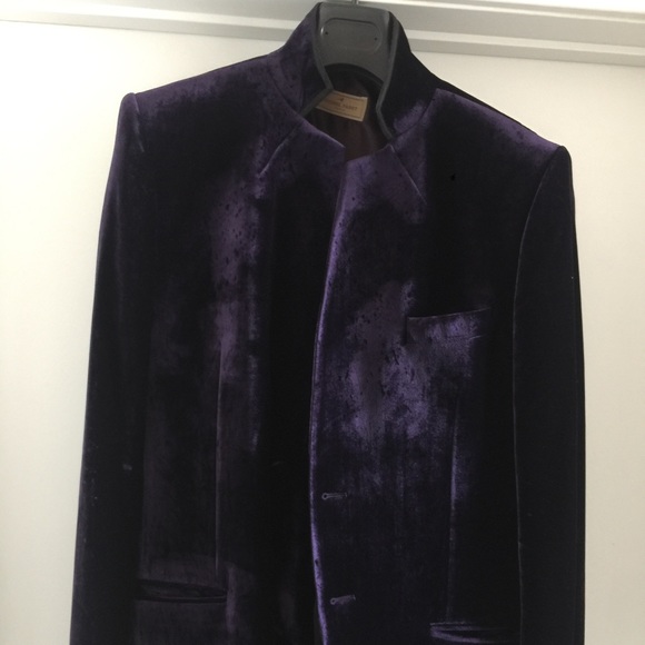 Purple velvet suit and vest with black velvet pant