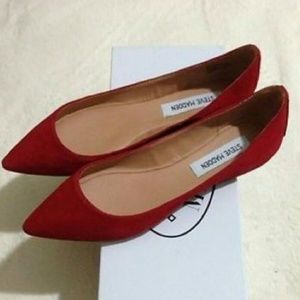 Candy Apple Red Steve Madden Pointed Toe Flats