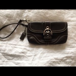 Coach Brown Leather Wristlet