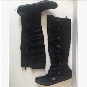 Canvas Knee High Boots