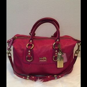 PRE-OWNED COACH #12937 MADISON FUCHSIA SATCHEL