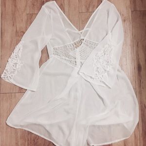Sheer lace romper