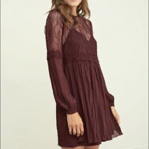 ABERCROMBIE & Fitch Burgundy Lace Swing Dress