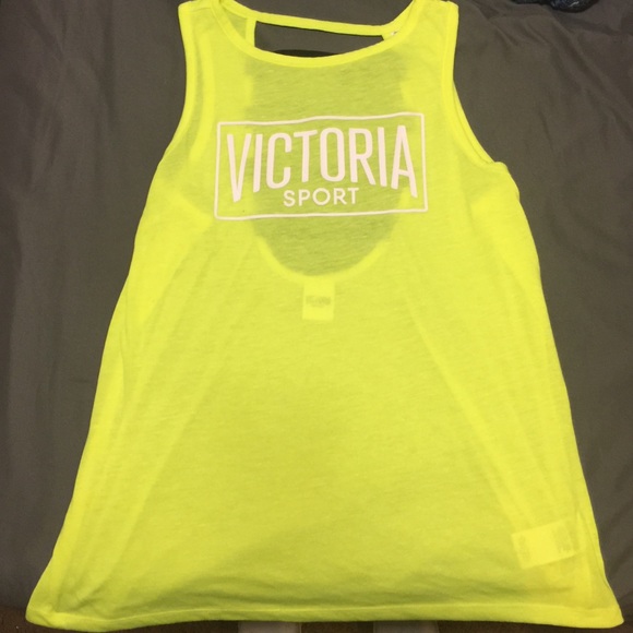 Yellow Victoria Sport Banded-Back Tank Size L