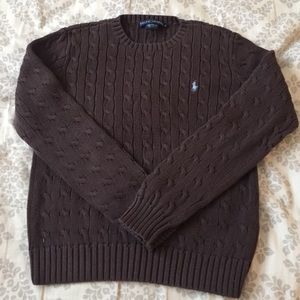 ✨Last Call✨ Chocolate Brown RL Cable Knit Sweater