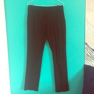Black straight leg dress pants