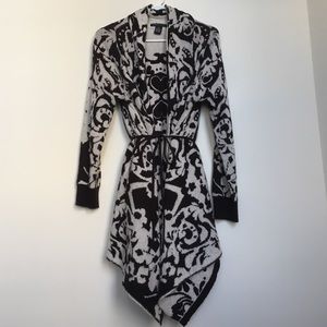 BCBG draped duster sweater