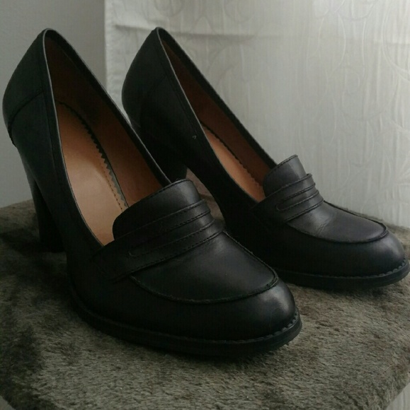 Guess Black Pumps Leather Heels Size 8.5