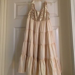 Gold sequins tank top dress