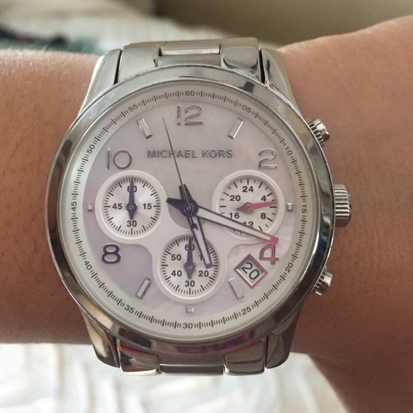 Michael Kors Accessories - Michael Kors Watch - Silver, mother of pearl face