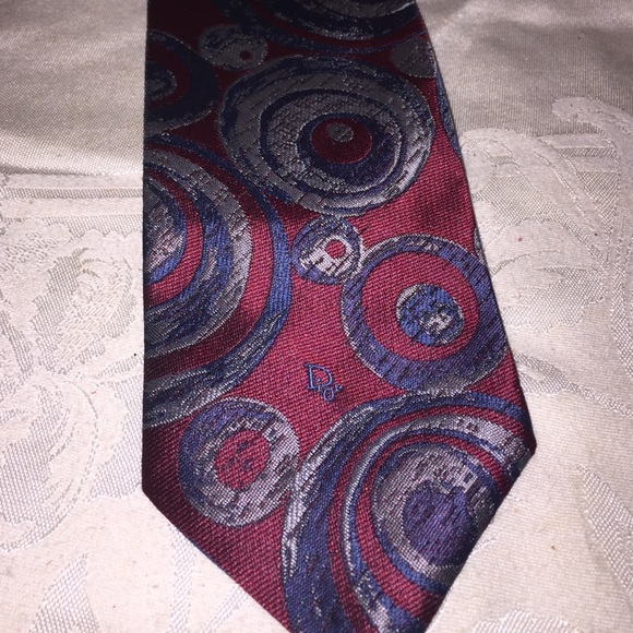Monsieur Christian Dior multi color circle necktie - Picture 1 of 4
