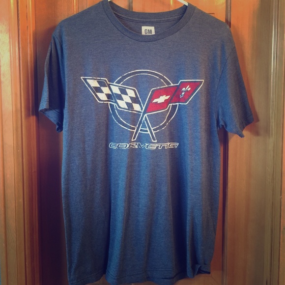 Corvette T-shirt, Medium, gray/blue