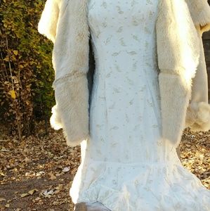 Vintage lace detail ivory dress