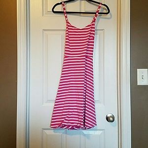 pink and white dress