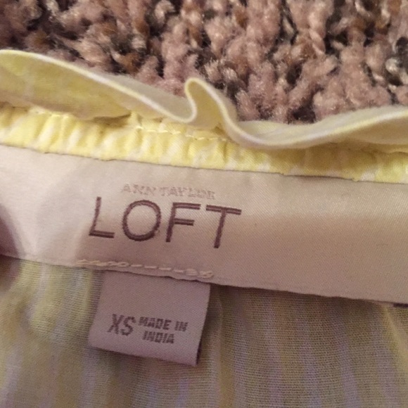 Loft yellow and white stripes top! XS - Picture 2 of 4