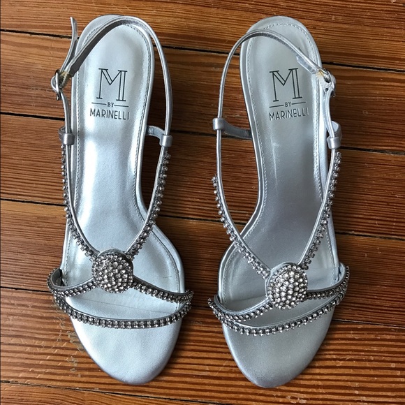 Rhinestone Wedge Silver Sandals