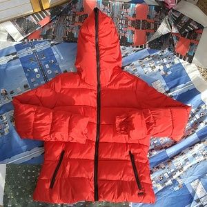 Engine Red Zara Zip Up Puffer Down Jacket