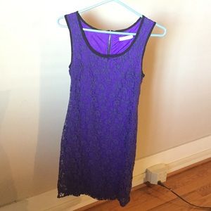 NWT purple lace dress with back zipper detail