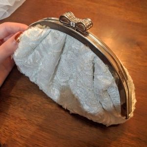 NWOT White Bridal Clutch Purse