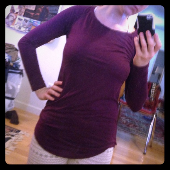 Dark Purple good quality long sleeve shirt