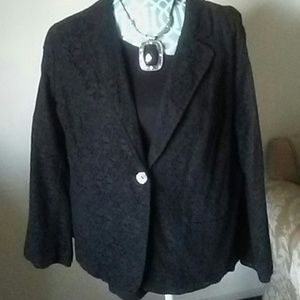 Chico Black Lace Blazer Size 2